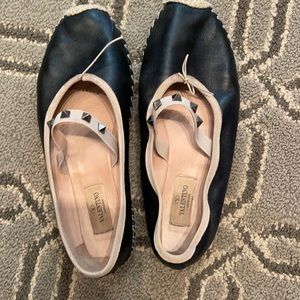 Valentino leather rock stud espadrilles